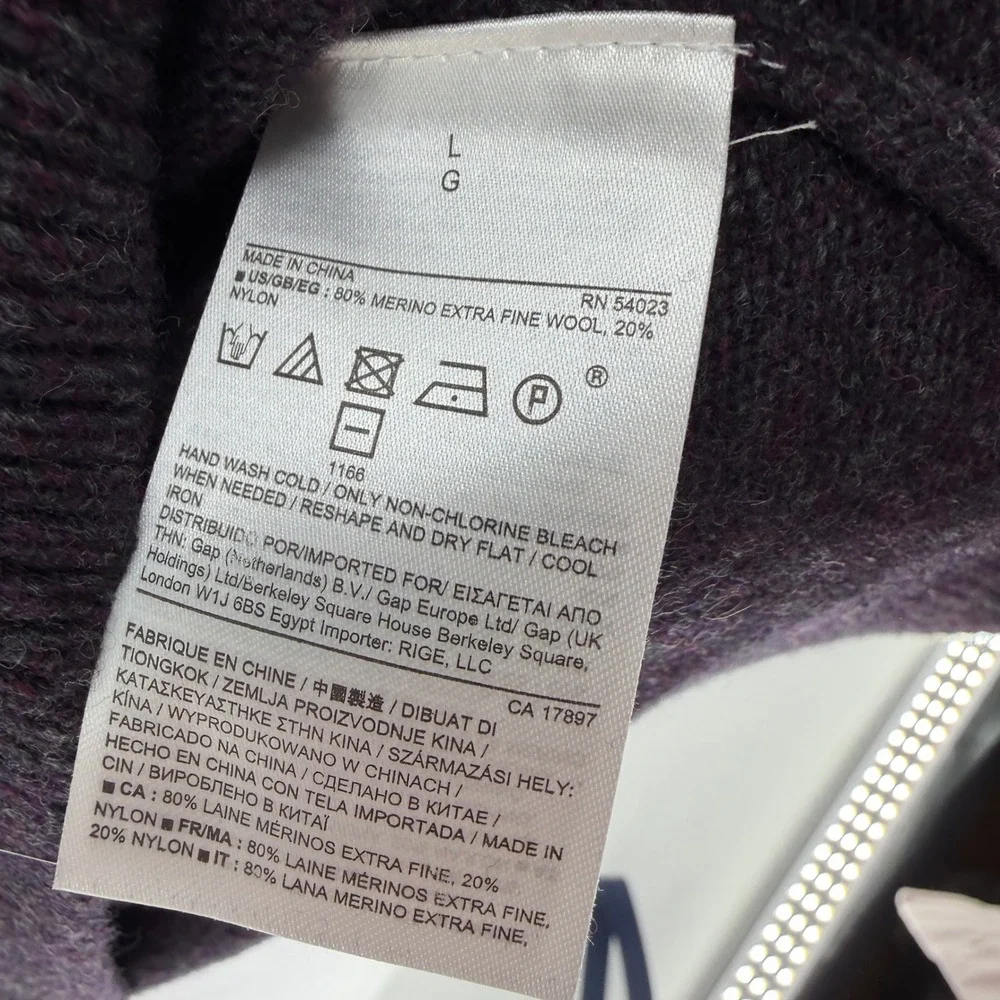 Banana Republic Merino Wool Filpucci Italian Yarn Sweater Purple Mens Large